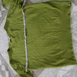 Like new cable knit v neck sweater.  Beautiful green